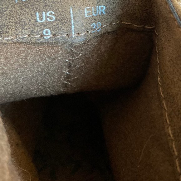 Blowfish Malibu distressed brown ankle boots, stacked heels, back zipper, size 9 - Picture 5 of 9